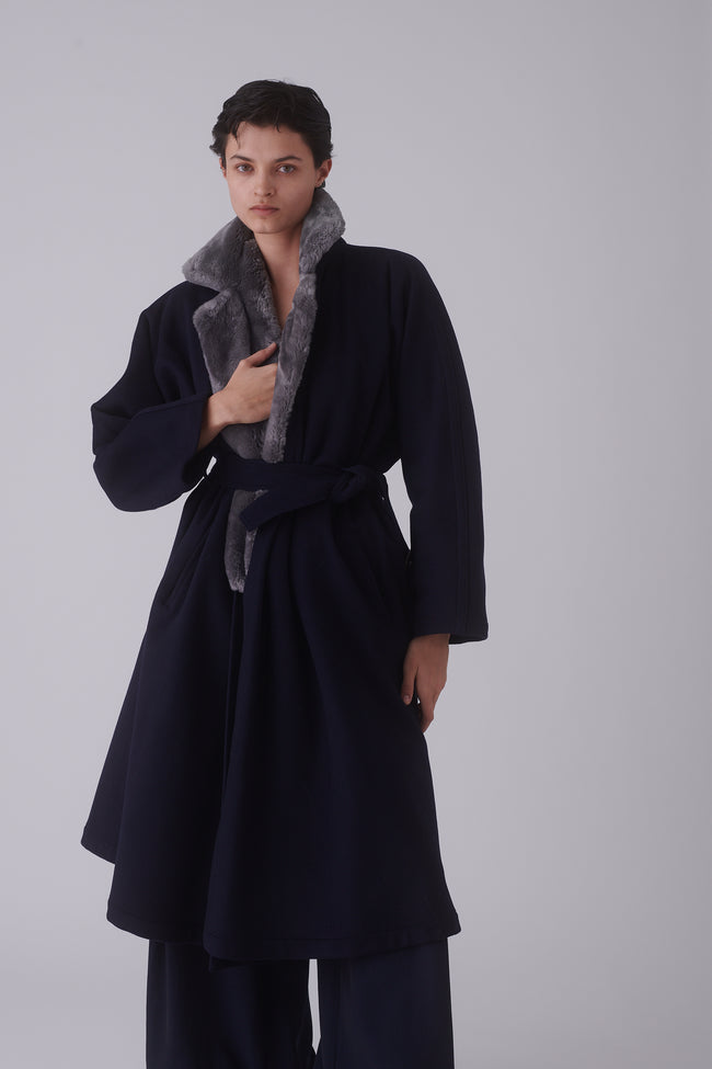 Ferre Wool Evening Coat - Desert Vintage