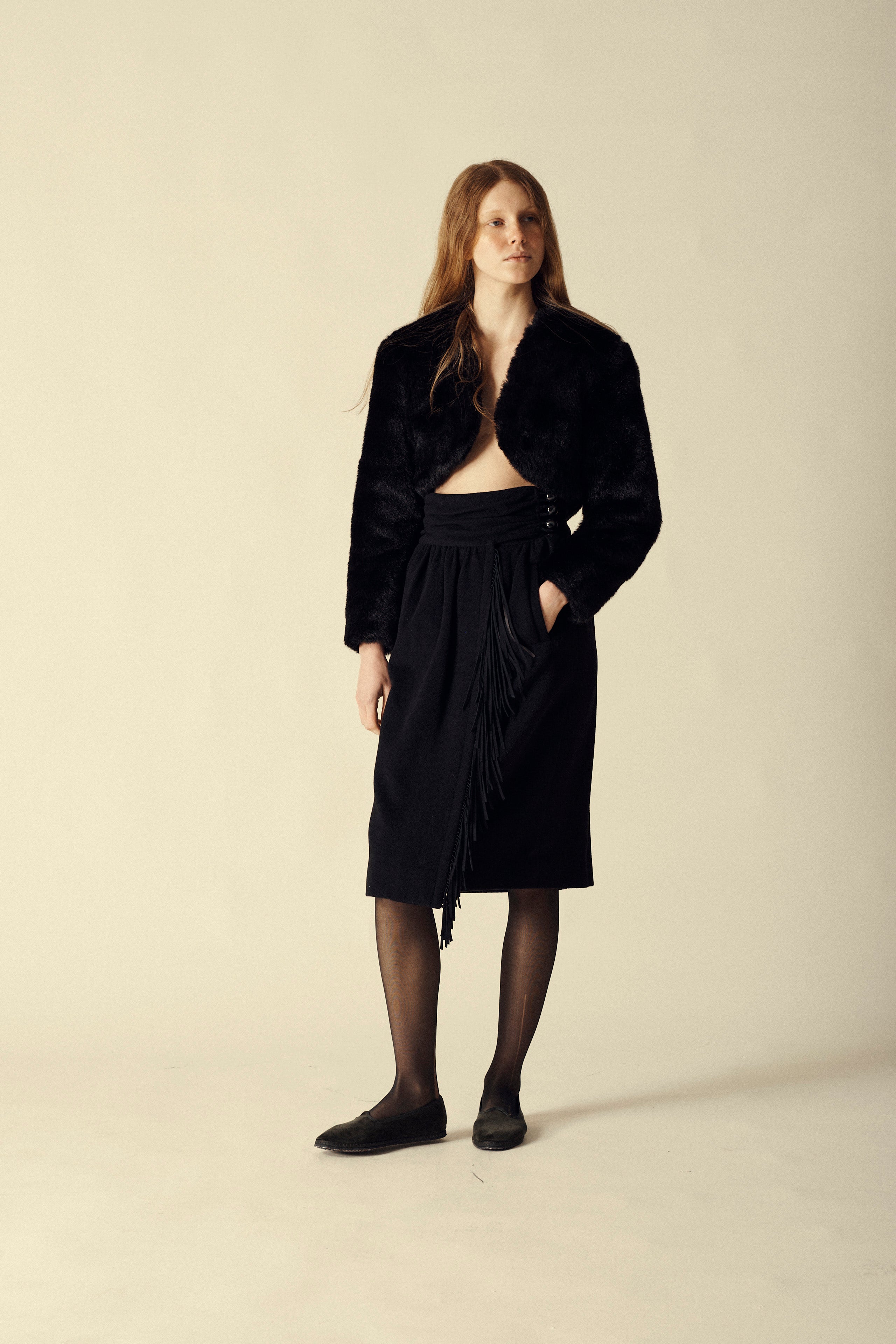 Hermès Black Cashmere Skirt - Desert Vintage