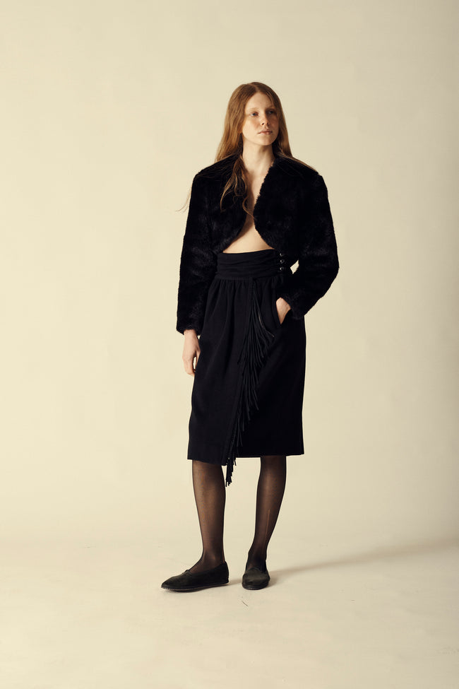 Hermès Black Cashmere Skirt - Desert Vintage