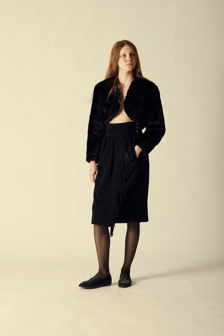 Hermès Black Cashmere Skirt - Desert Vintage