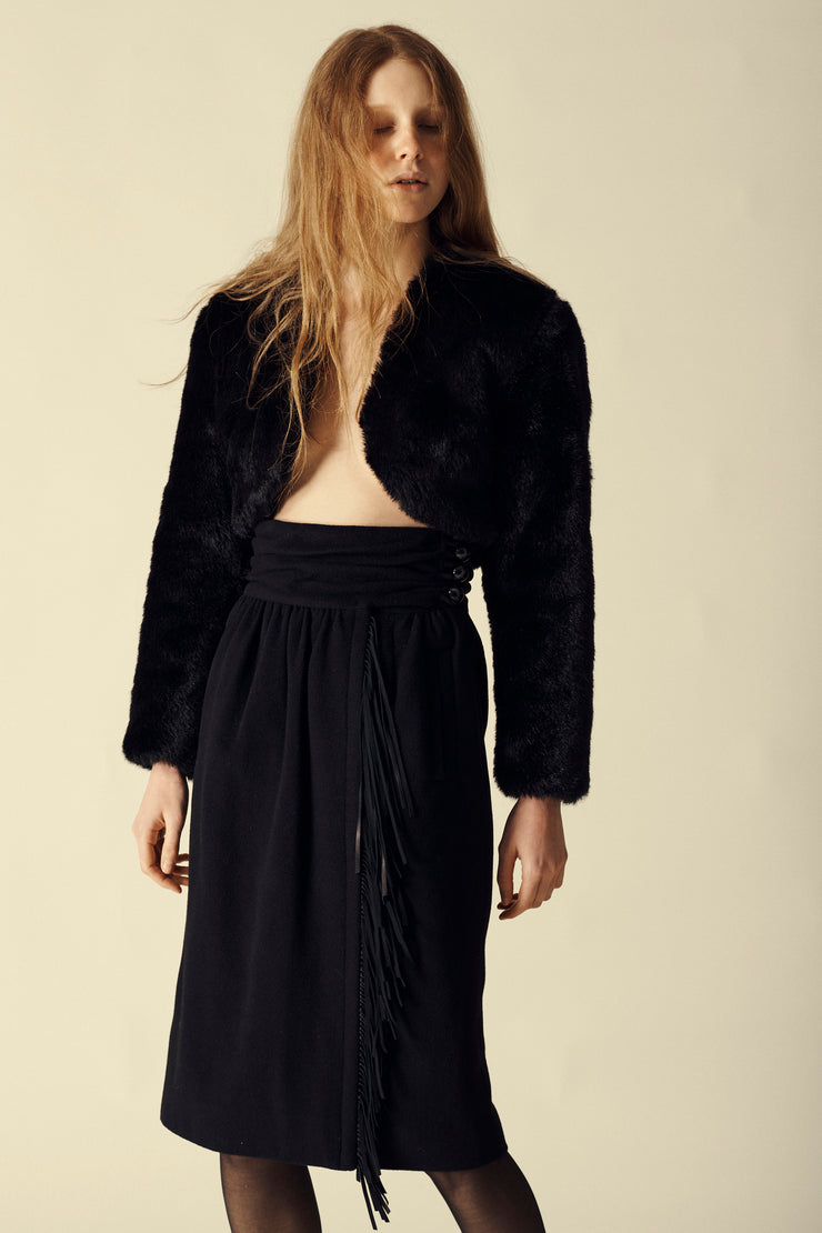 Hermès Black Cashmere Skirt - Desert Vintage