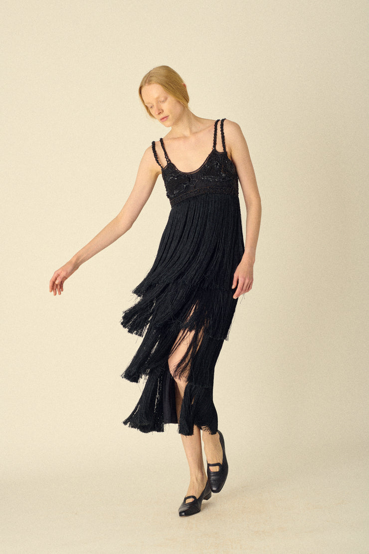 Black Beaded Evening Dress - Desert Vintage