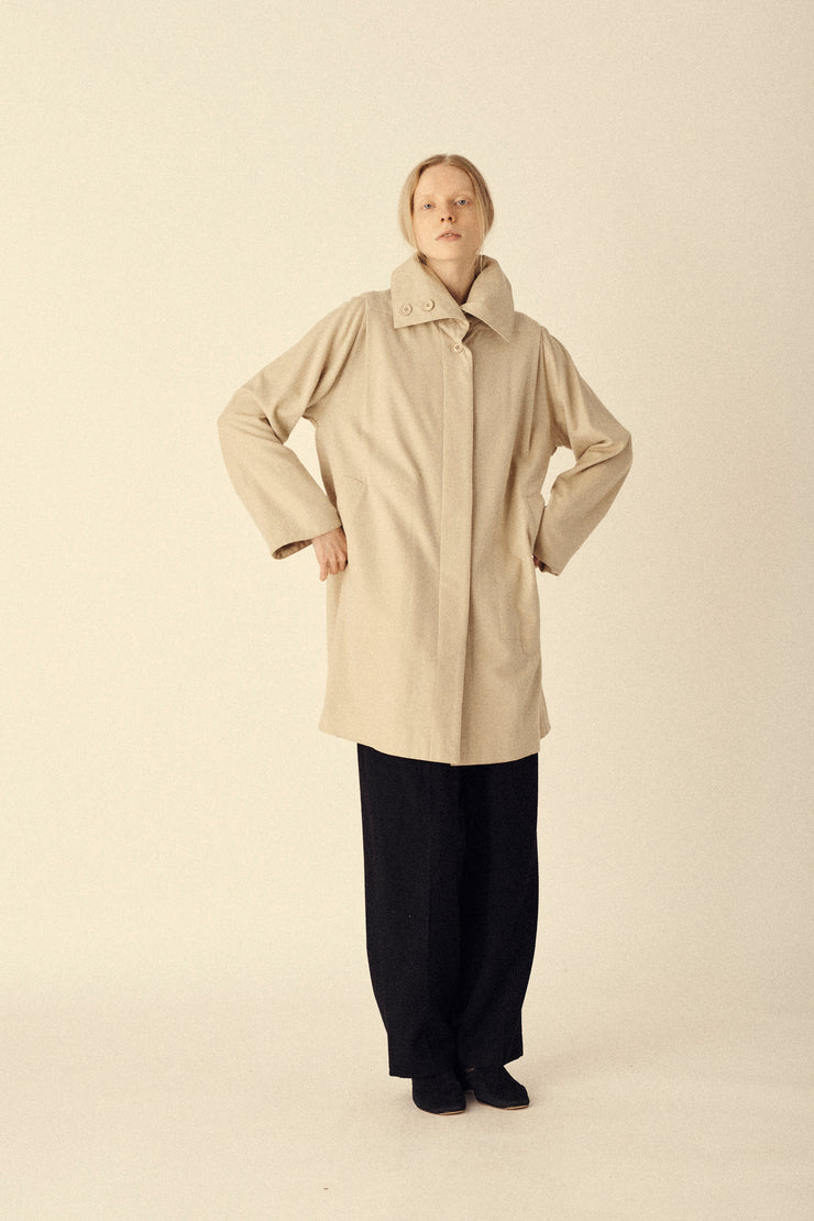 Martine Douvier Ivory Wool Coat - Desert Vintage