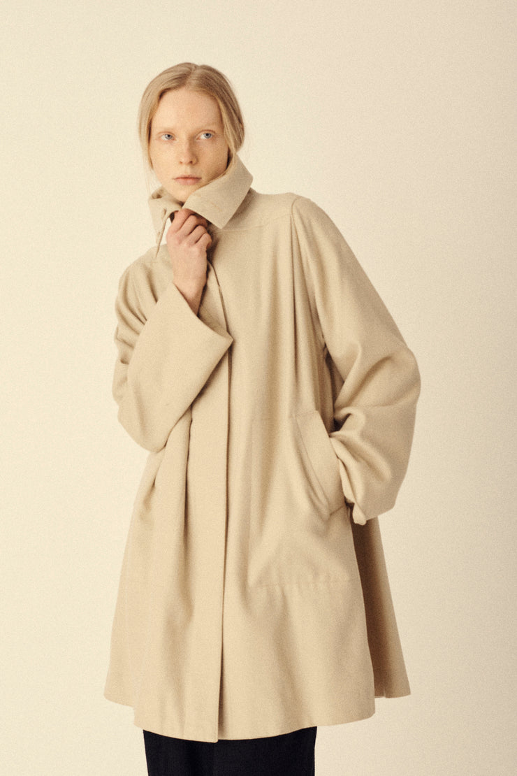 Martine Douvier Ivory Wool Coat - Desert Vintage
