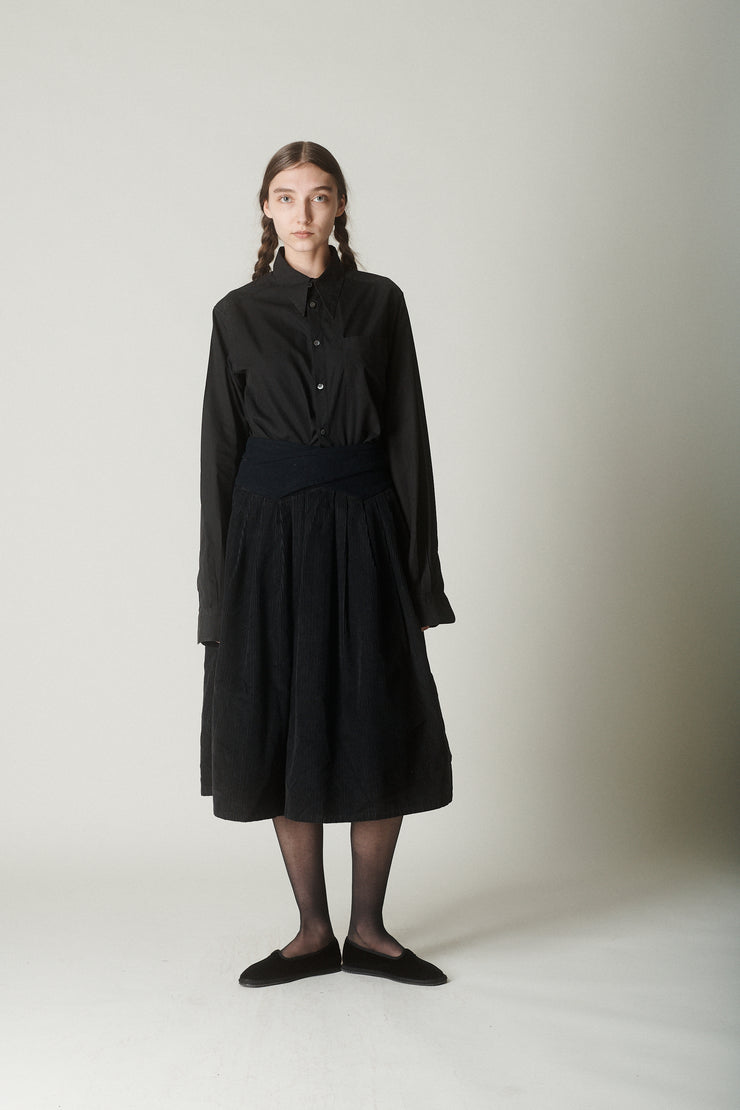 France Andrevie Charcoal Cord Skirt - Desert Vintage