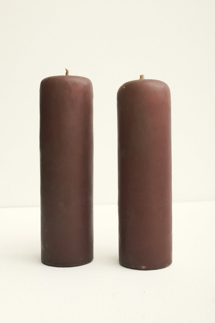 Brown Beeswax Pillar Candle - Desert Vintage