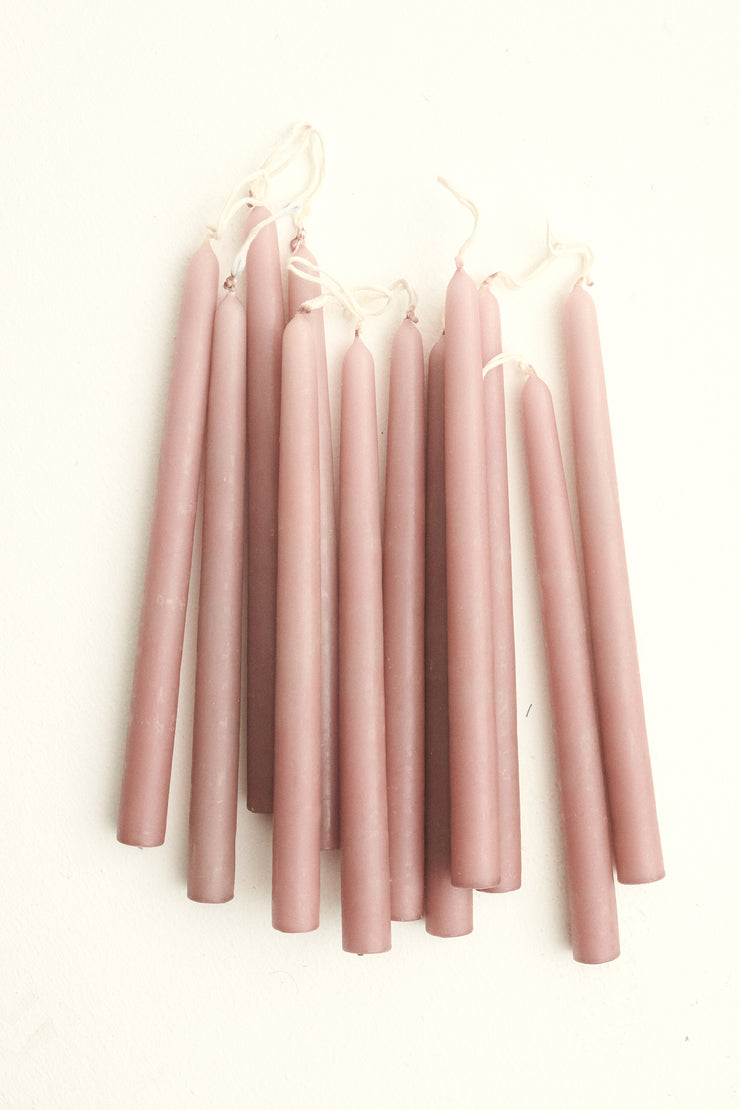 Rose Beeswax Taper Candle - Desert Vintage