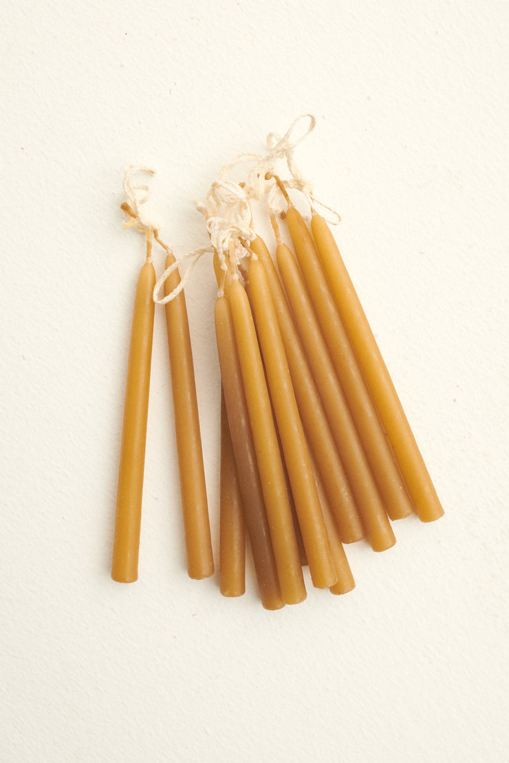 Small Natural Beeswax Taper Candles - Desert Vintage