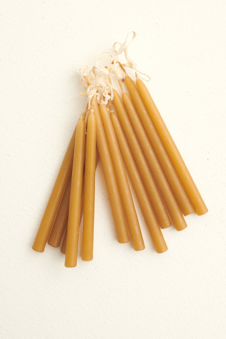 Small Natural Beeswax Taper Candles - Desert Vintage