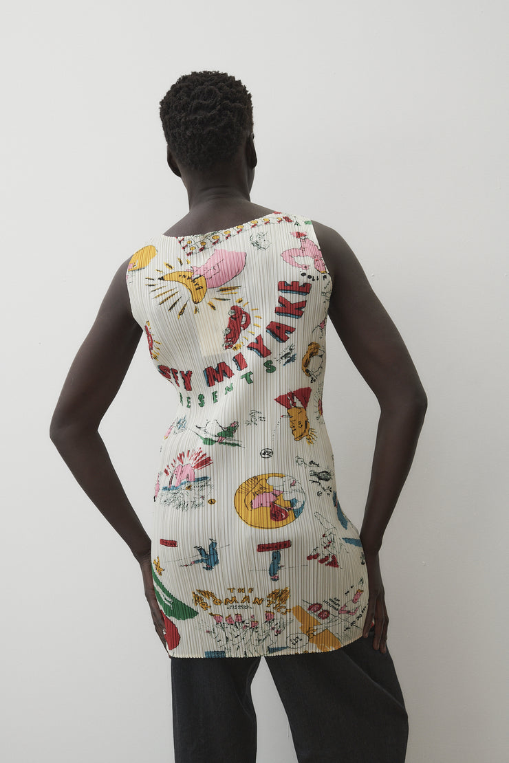 Issey Miyake Pleats Please Cartoon Tank - Desert Vintage