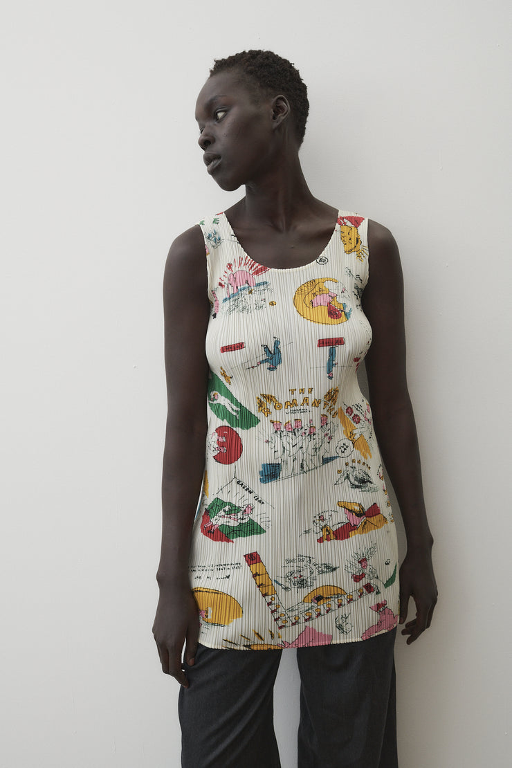 Issey Miyake Pleats Please Cartoon Tank - Desert Vintage