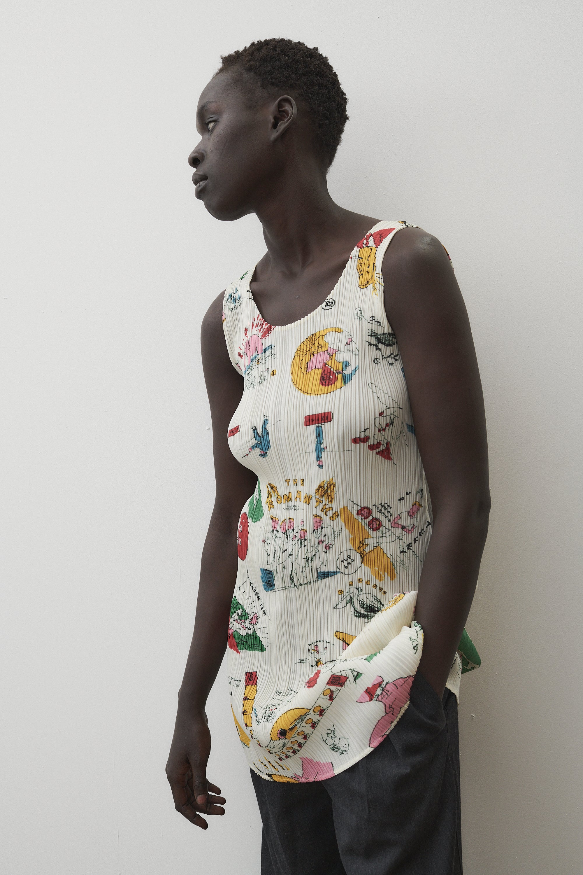 Issey Miyake Pleats Please Cartoon Tank - Desert Vintage