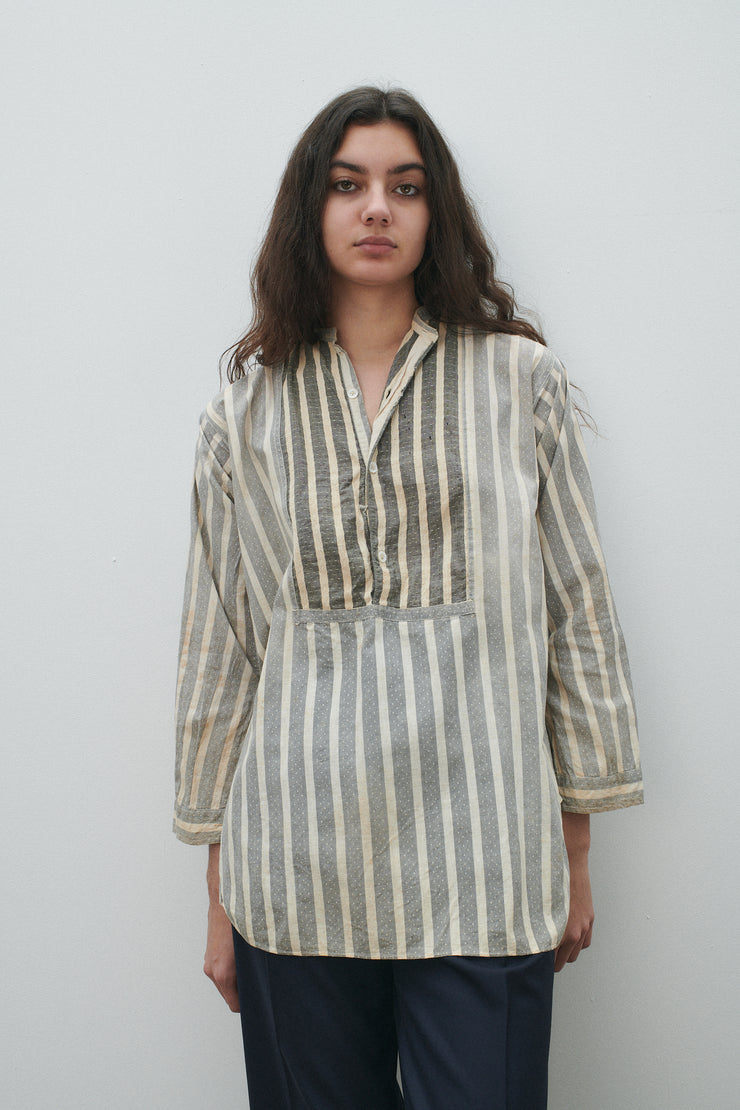 Antique Gray and White Stripe Pullover - Desert Vintage