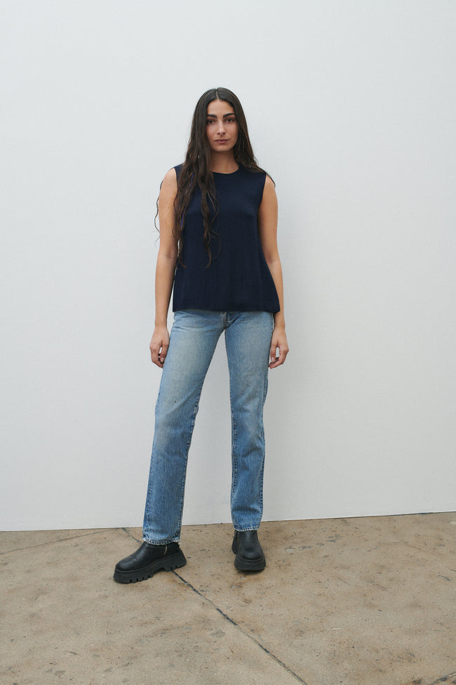 Chanel Couture Navy Silk Tank - Desert Vintage