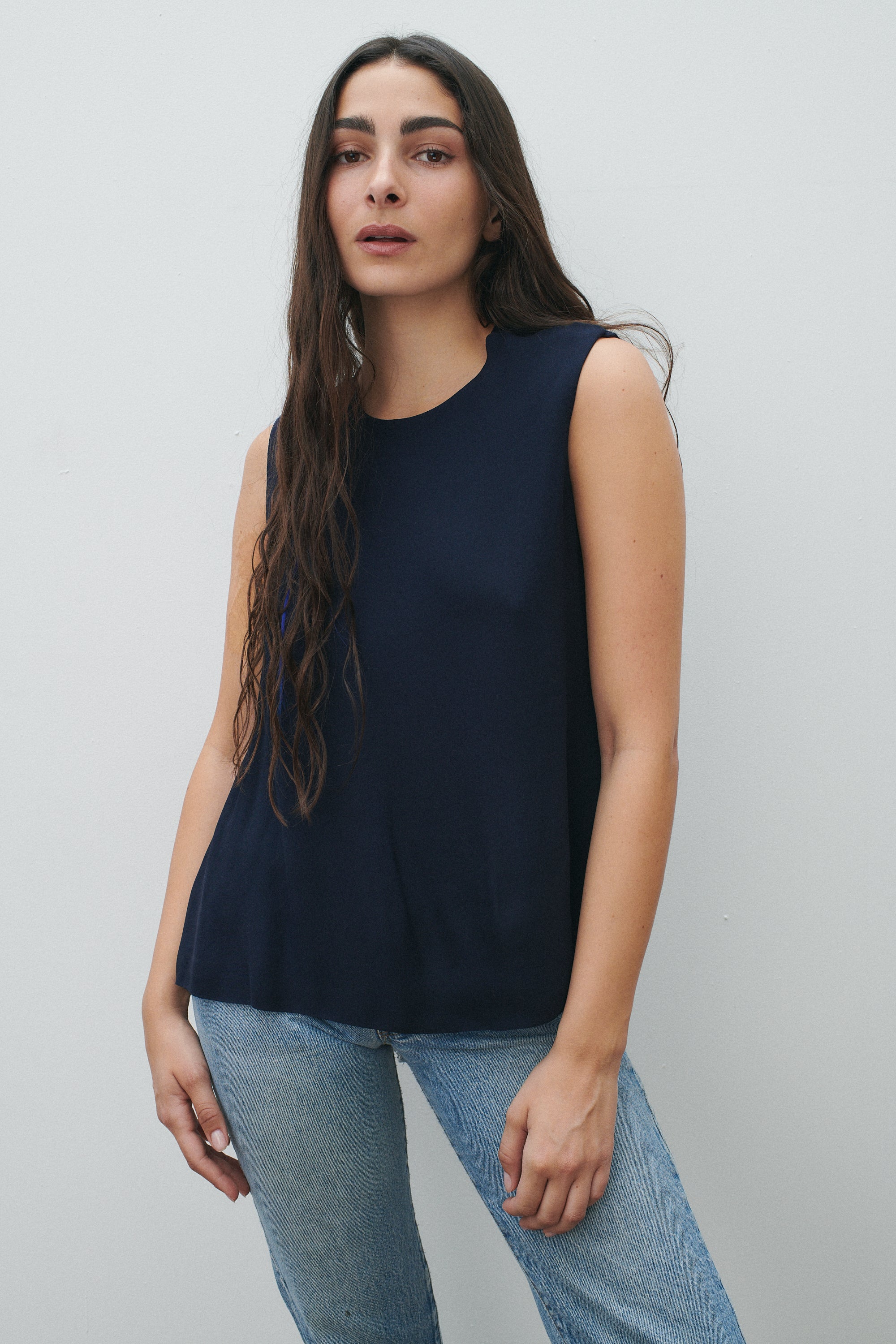 Chanel Couture Navy Silk Tank - Desert Vintage