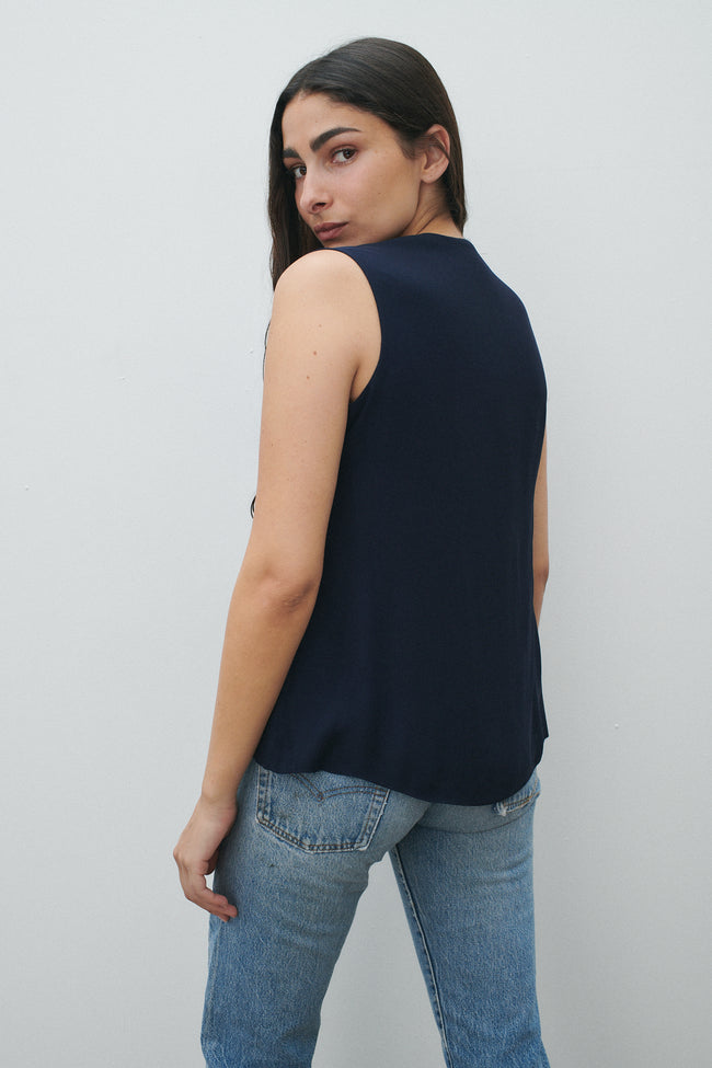 Chanel Couture Navy Silk Tank - Desert Vintage