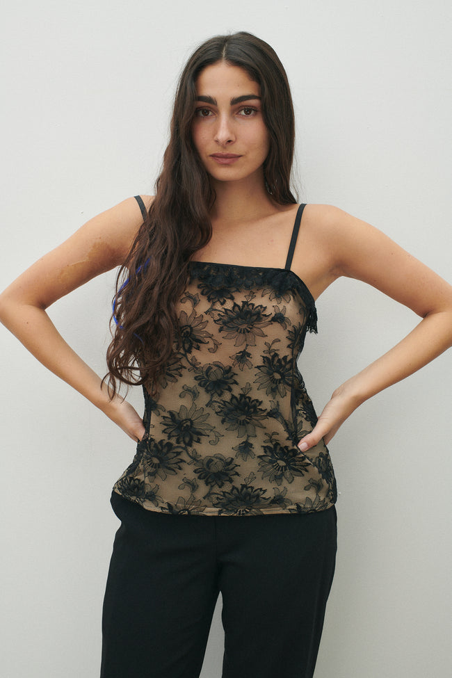 Ungaro Black Lace Camisole - Desert Vintage