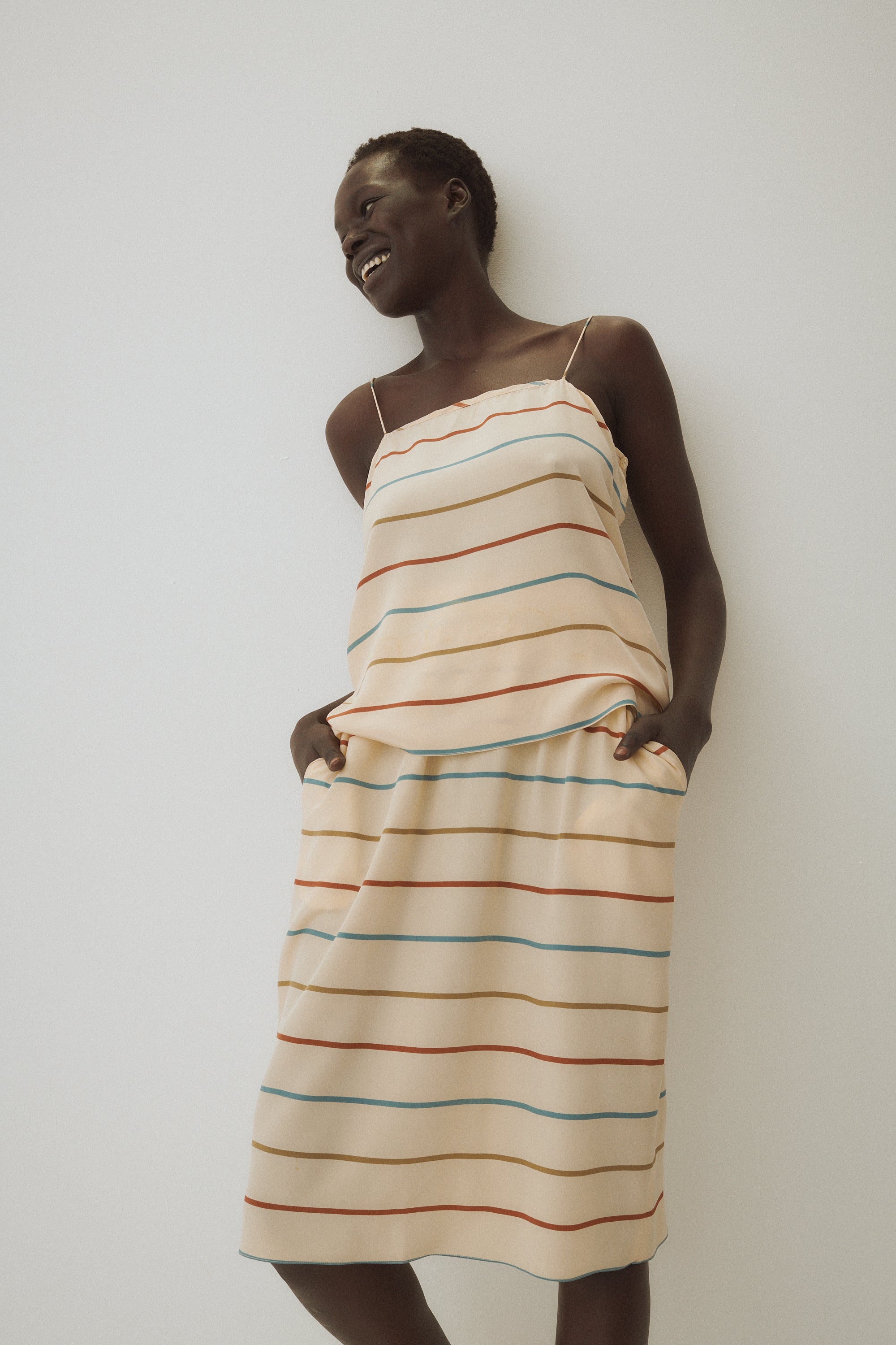 Silk Multicolor Stripe Ensemble - Desert Vintage