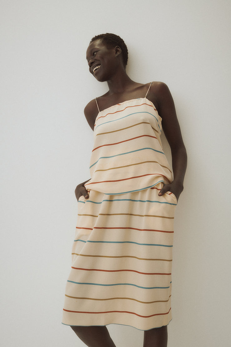 Silk Multicolor Stripe Ensemble - Desert Vintage