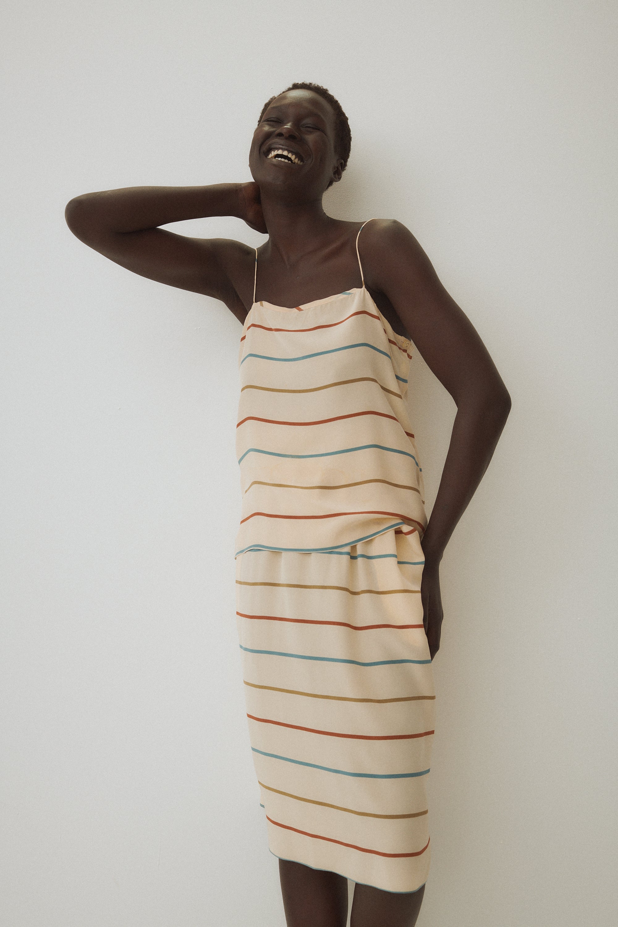 Silk Multicolor Stripe Ensemble - Desert Vintage