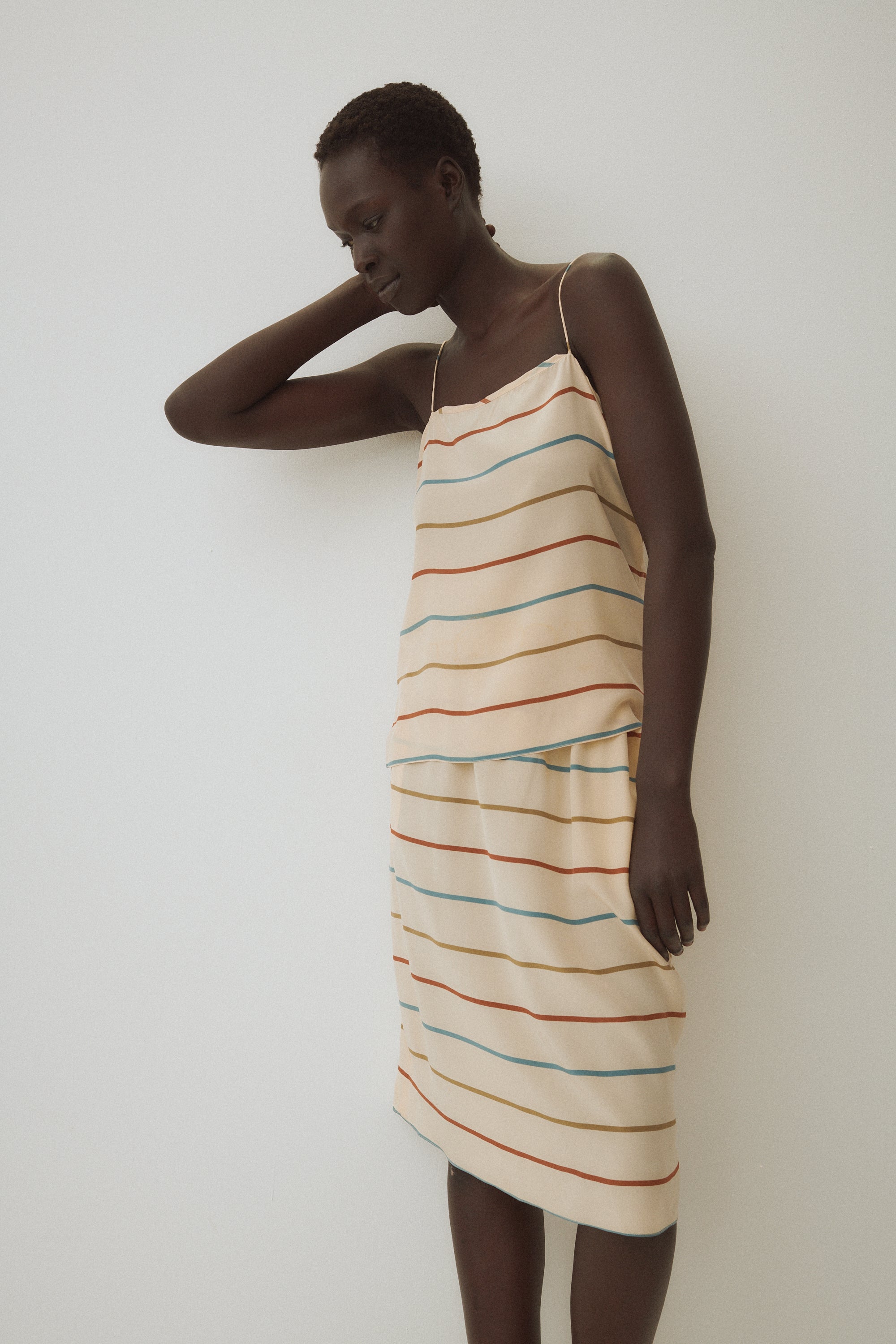 Silk Multicolor Stripe Ensemble - Desert Vintage