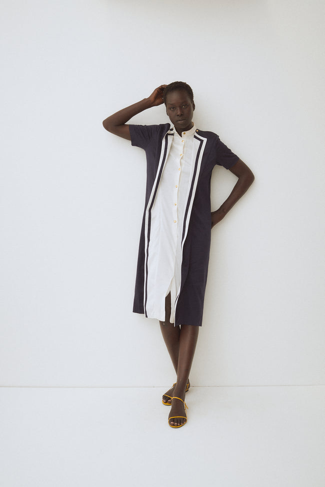 Roberta di Camerino Navy Cotton Dress - Desert Vintage