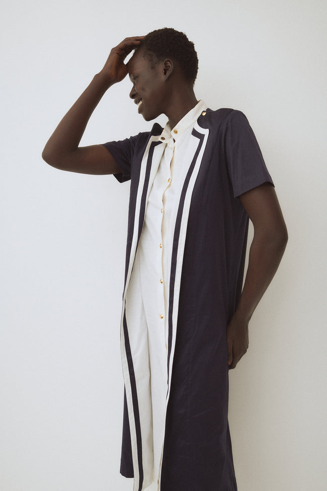 Roberta di Camerino Navy Cotton Dress - Desert Vintage