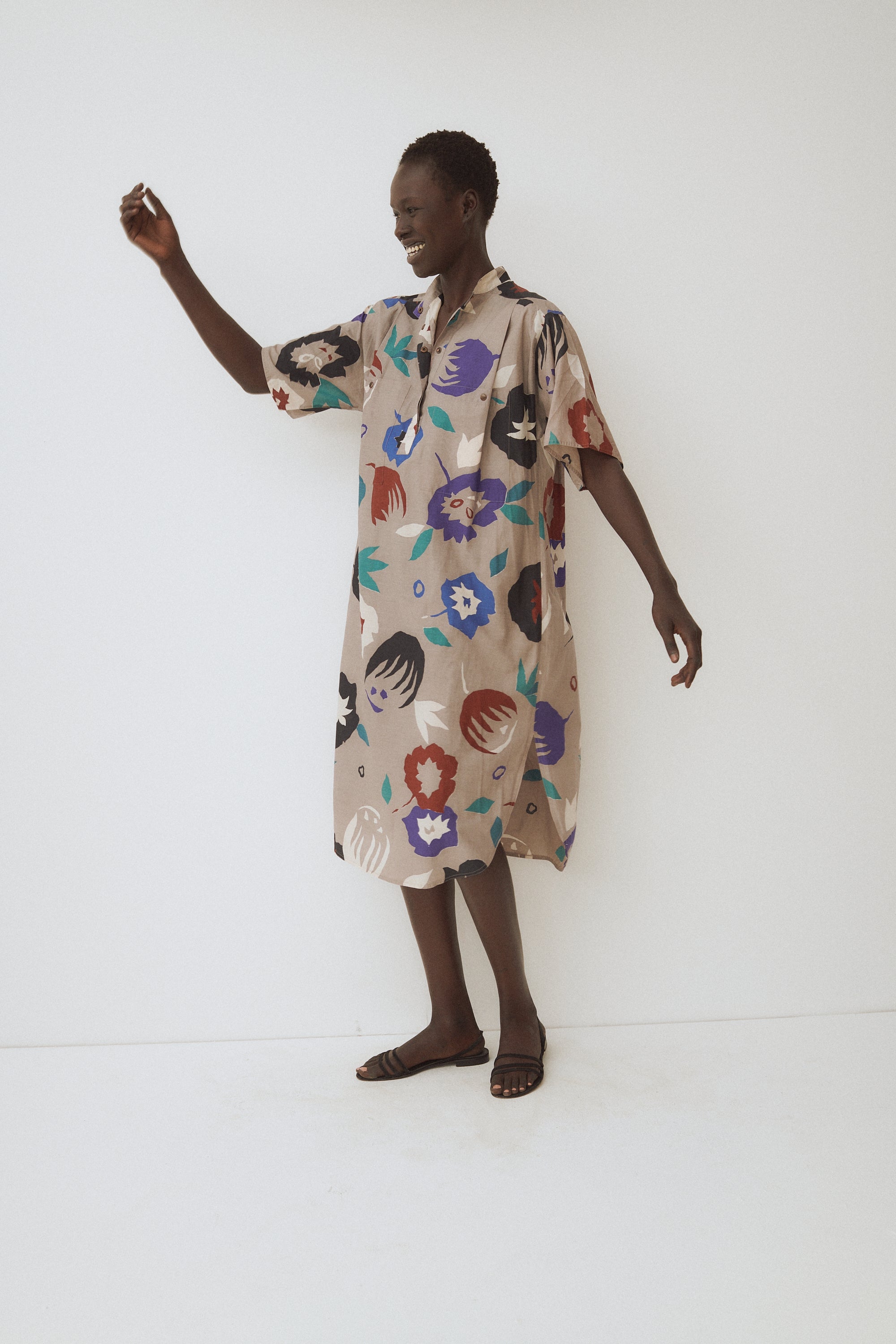 Gucci Floral Abstraction Cotton Dress - Desert Vintage