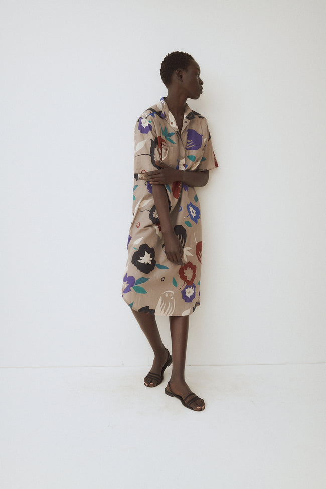 Gucci Floral Abstraction Cotton Dress - Desert Vintage