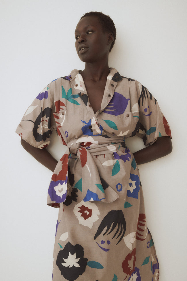 Gucci Floral Abstraction Cotton Dress - Desert Vintage