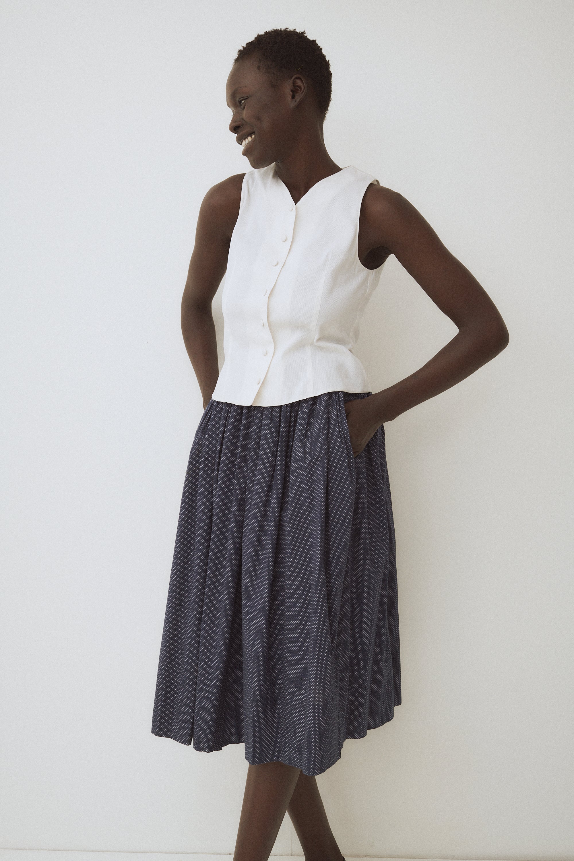 Beene Cotton Dot Skirt - Desert Vintage