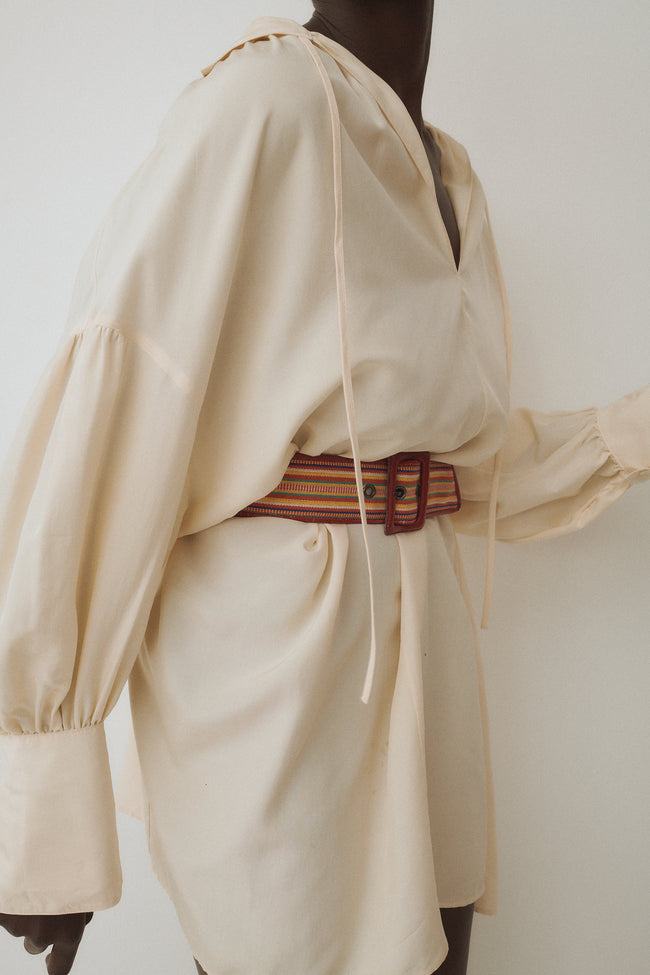 Ysl Multi Color Stripe Belt - Desert Vintage