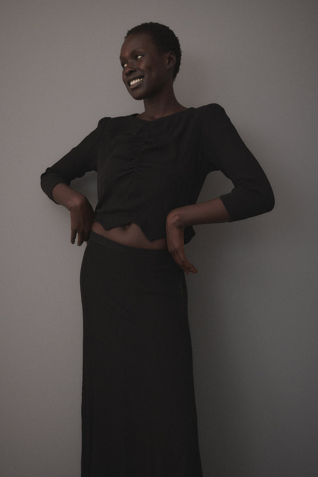 1930s Black Silk Crepe Dress - Desert Vintage