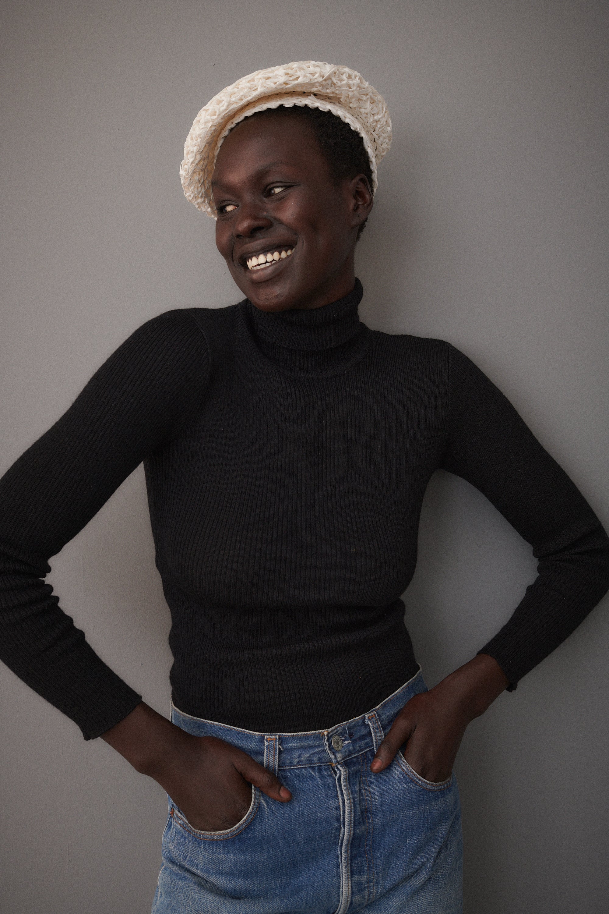 Italian Woven Straw Beret - Desert Vintage