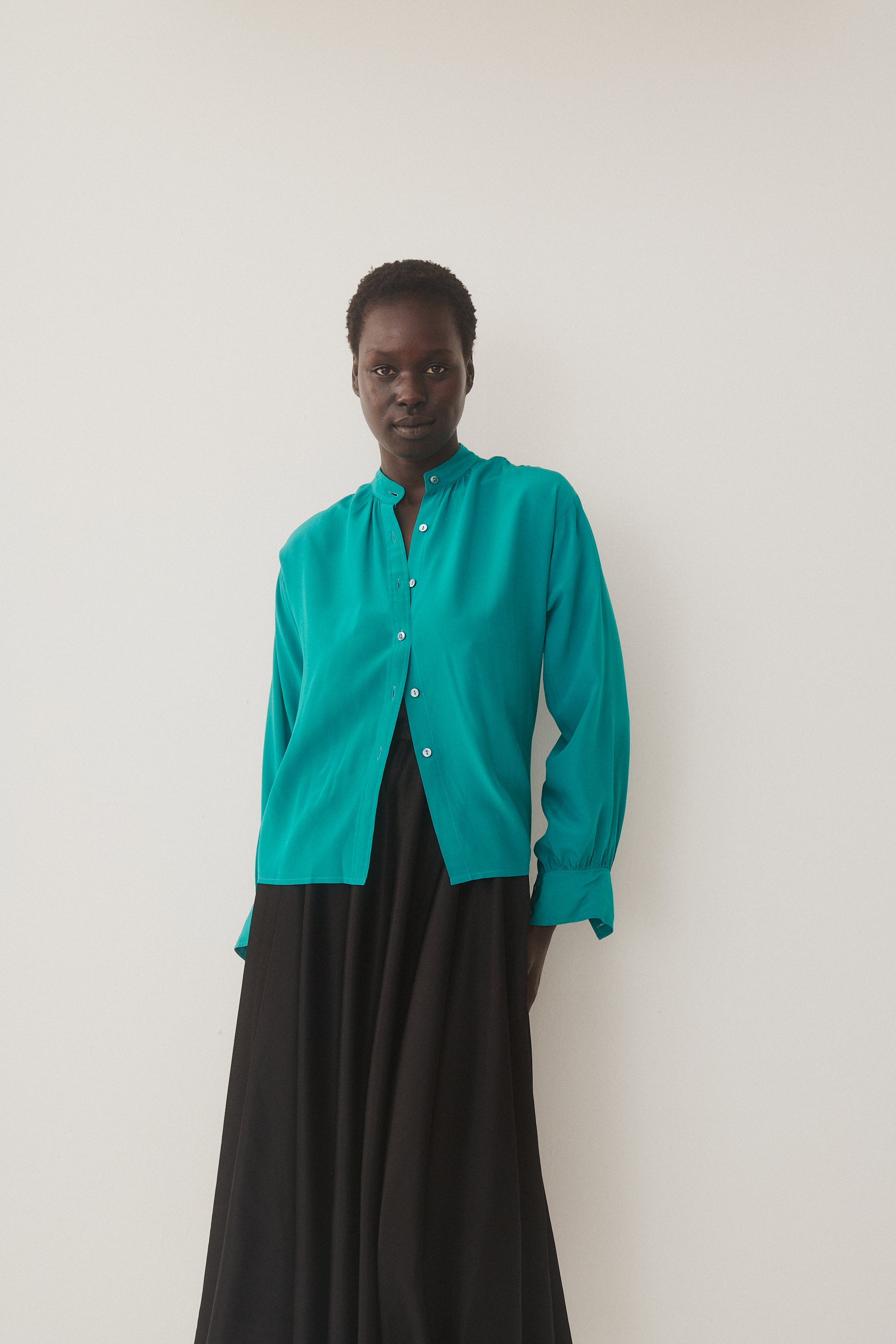 Ysl Turquoise Silk Blouse - Desert Vintage