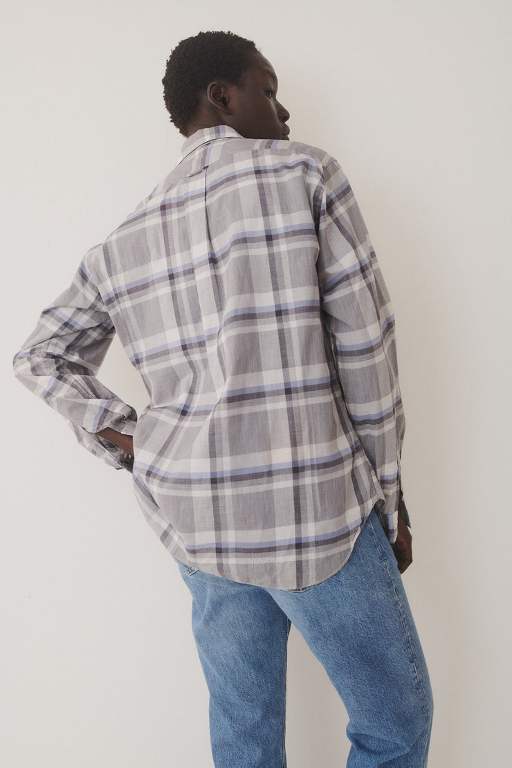 Ysl Cotton Plaid Button Down - Desert Vintage