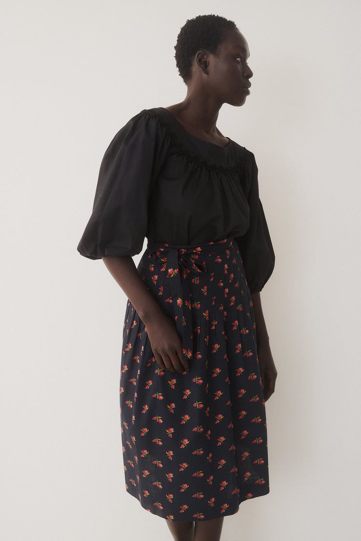 Ysl Cotton Floral Print Skirt - Desert Vintage