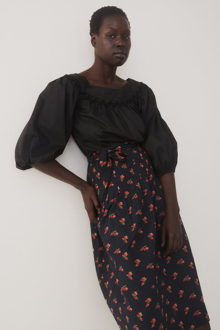 Ysl Cotton Floral Print Skirt - Desert Vintage