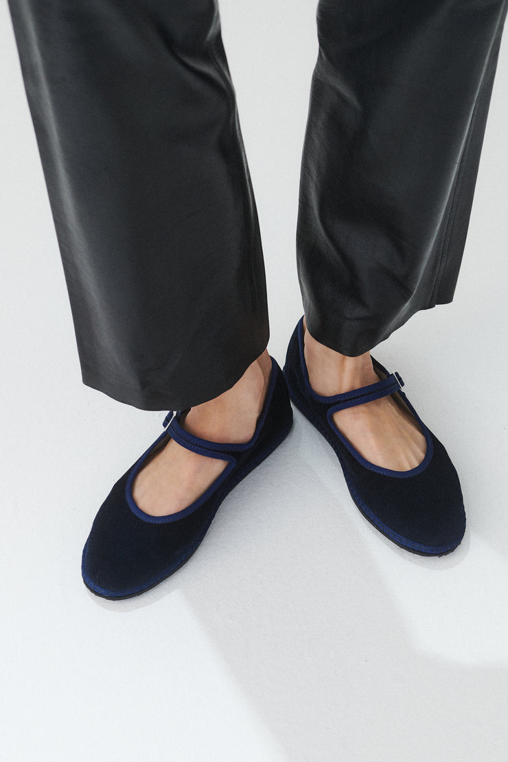 Vibi Venezia Velvet Mary Janes - Blu - Desert Vintage