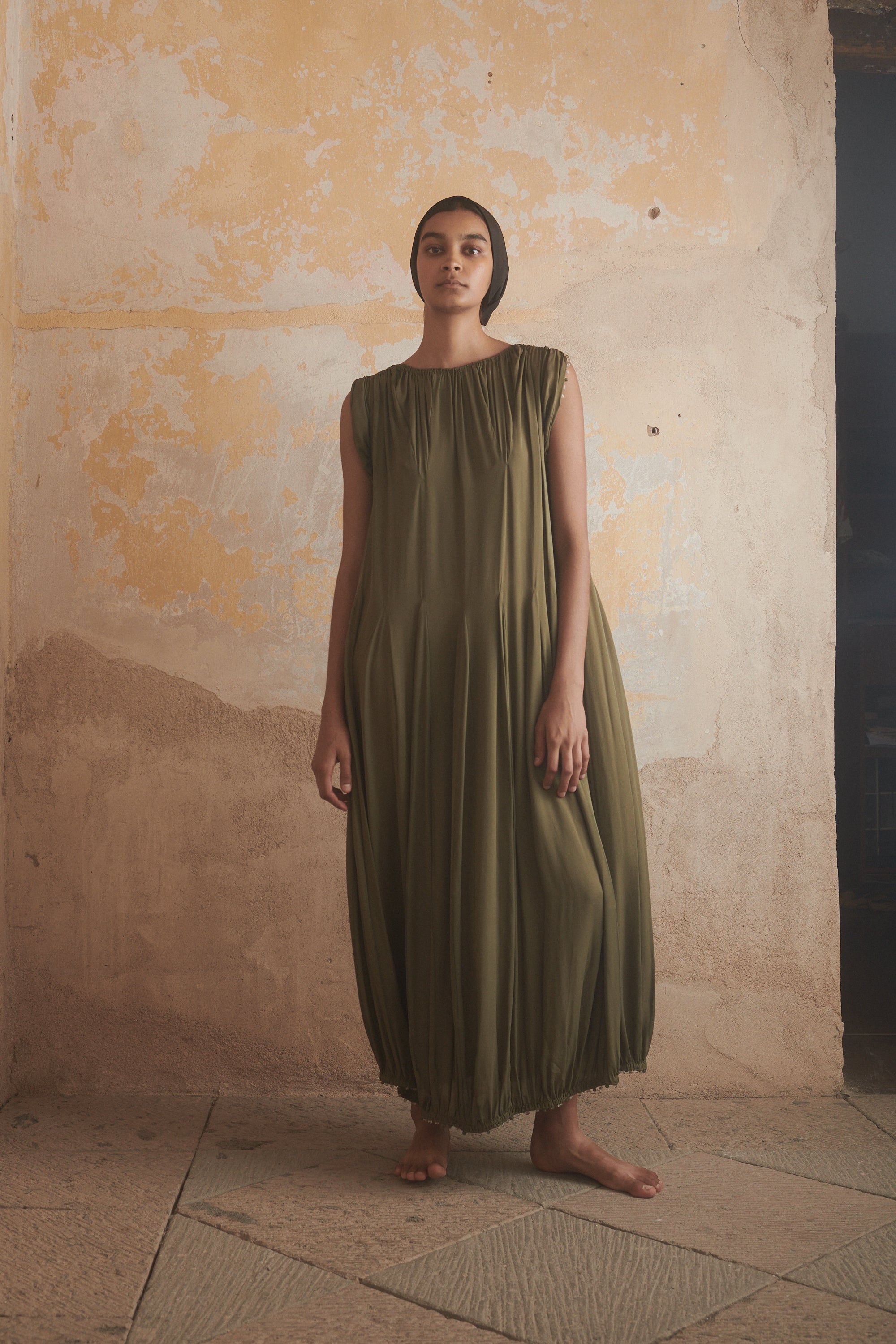 Ténéré Lounés Caftan in Moss - Desert Vintage