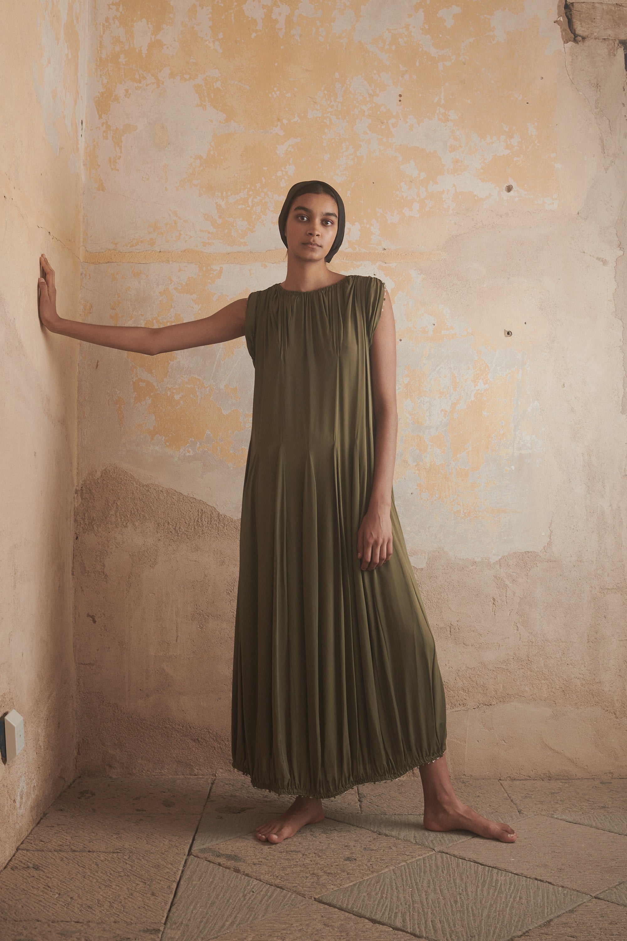 Ténéré Lounés Caftan in Moss - Desert Vintage