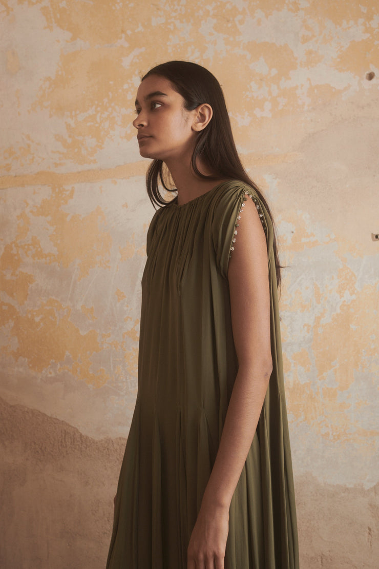 Ténéré Lounés Caftan in Moss - Desert Vintage