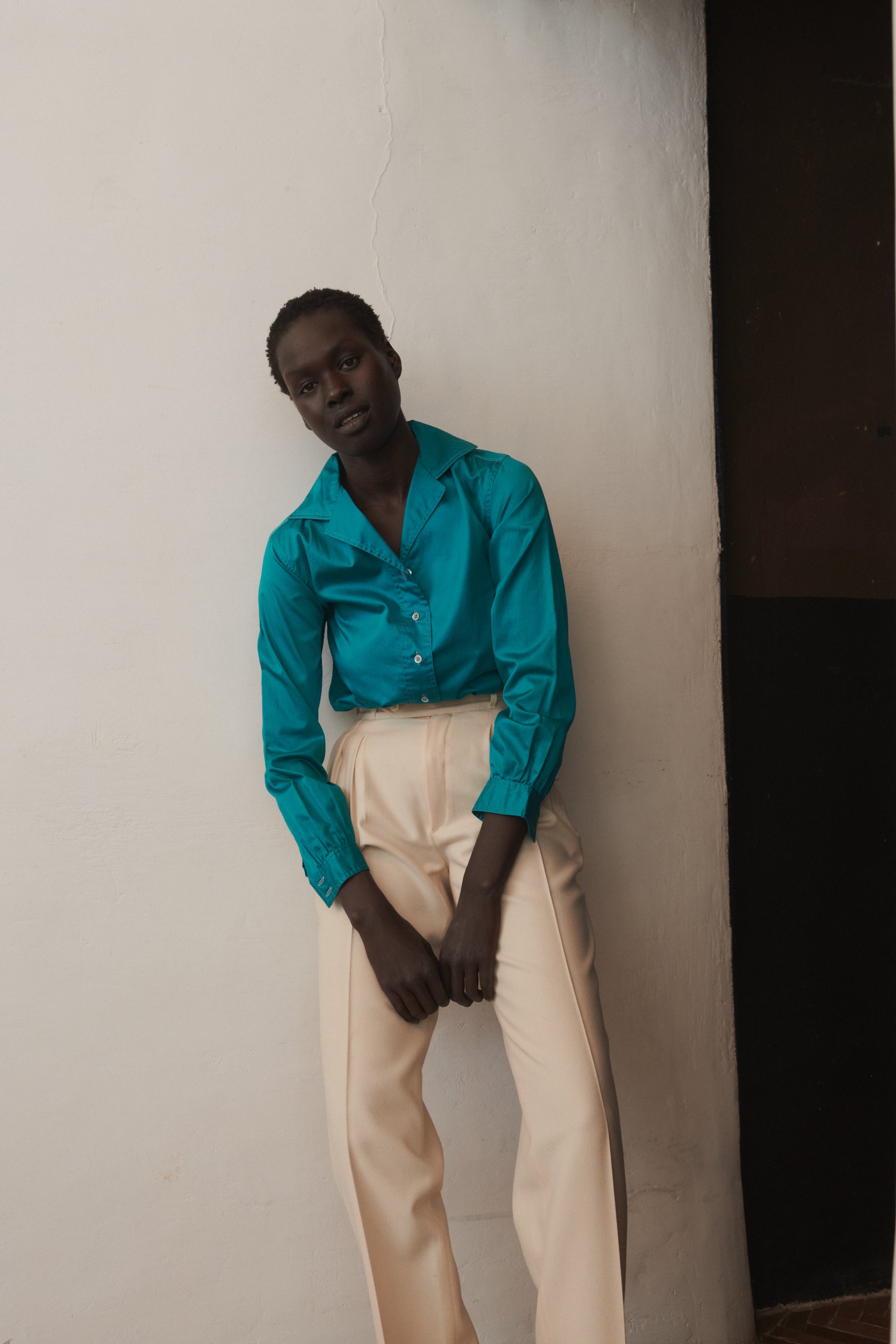 YSL Turquoise Cotton Blouse - Desert Vintage