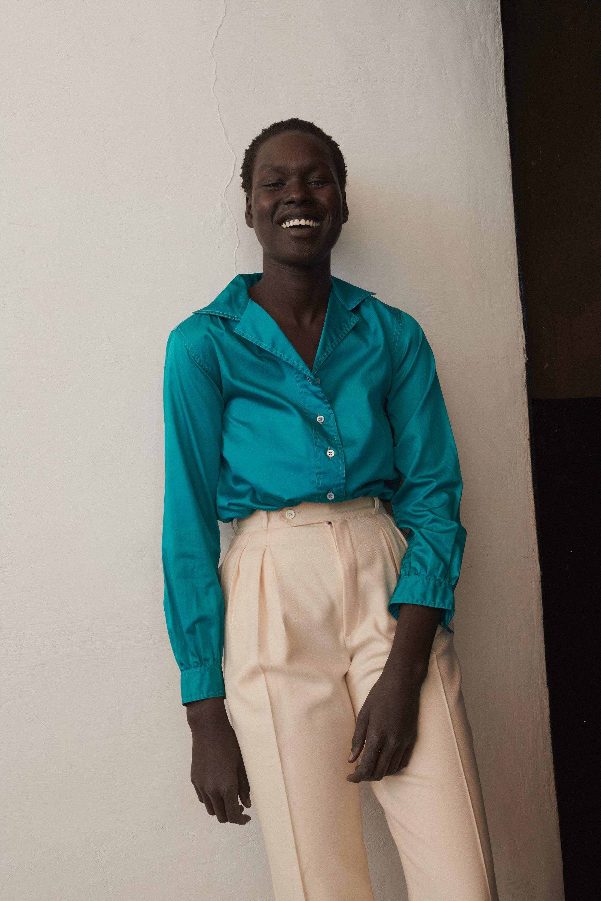 YSL Turquoise Cotton Blouse - Desert Vintage