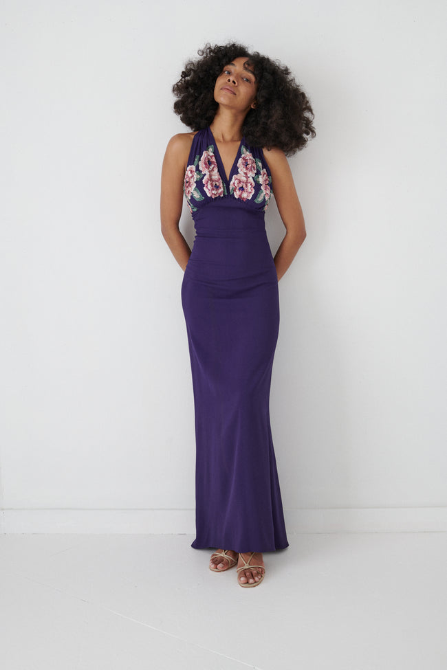 1930s Sequin Flower Gown - Desert Vintage