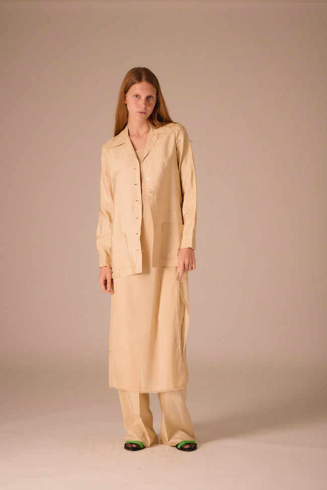 Halston Raw Silk Ecru Ensemble - Desert Vintage