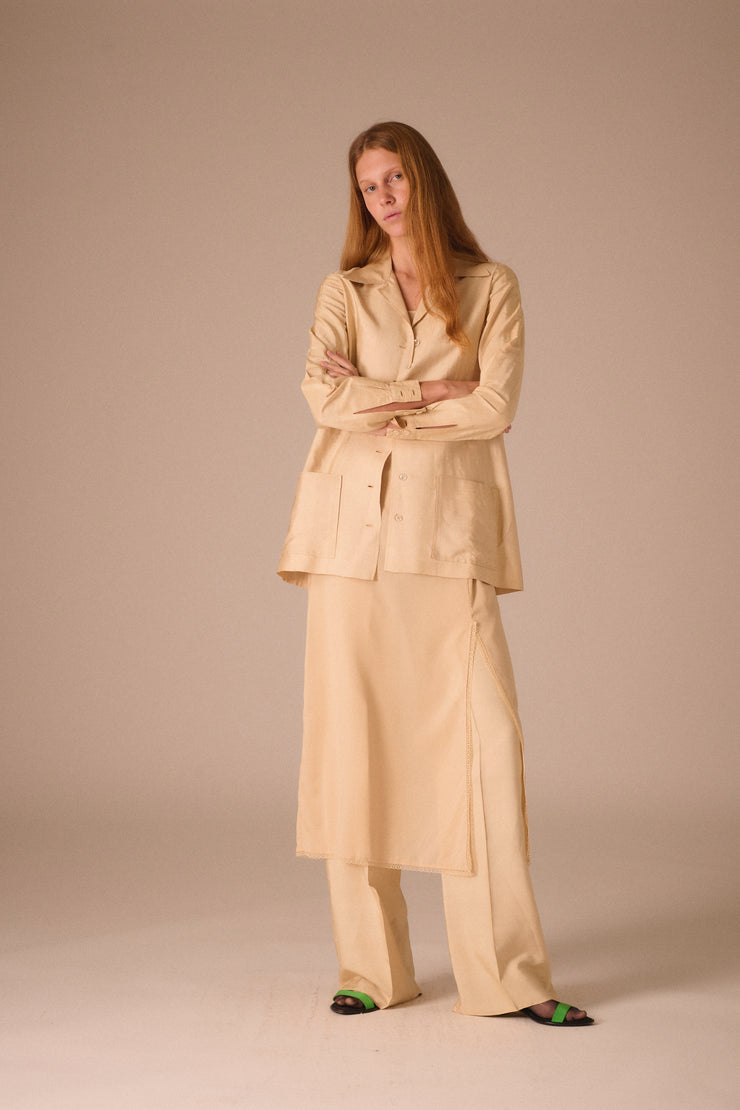 Halston Raw Silk Ecru Ensemble - Desert Vintage