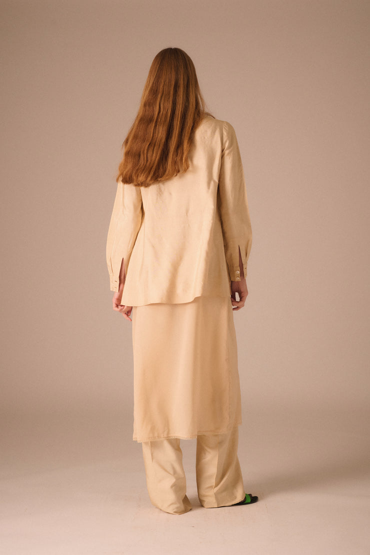 Halston Raw Silk Ecru Ensemble - Desert Vintage