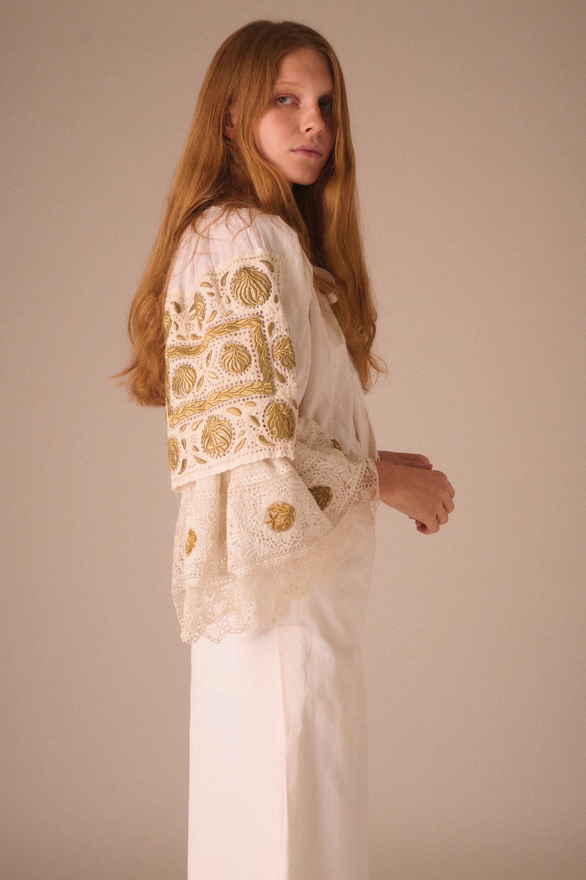 Linen Folk Blouse - Desert Vintage