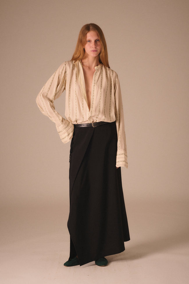 Early Ann Demeulemeester Suited Wool Skirt - Desert Vintage